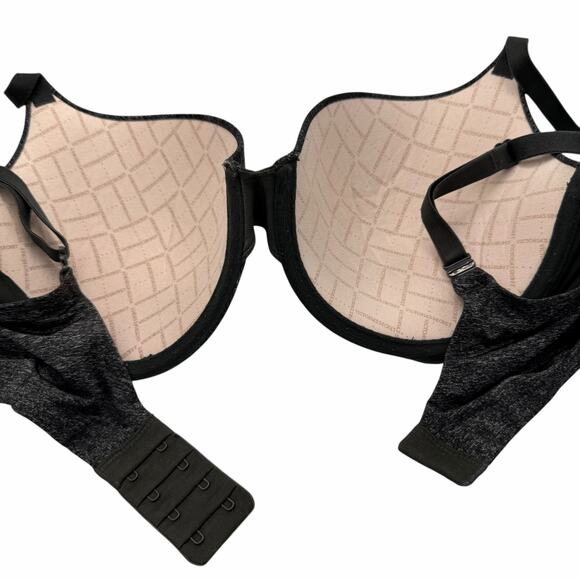 Victoria’s Secret 34DD Black Sparkle Padded Perfect Coverage Bra - Picture 3 of 5